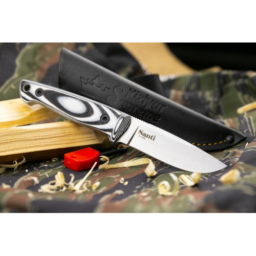 Туристический нож Santi D2 StoneWash G10 Кожа