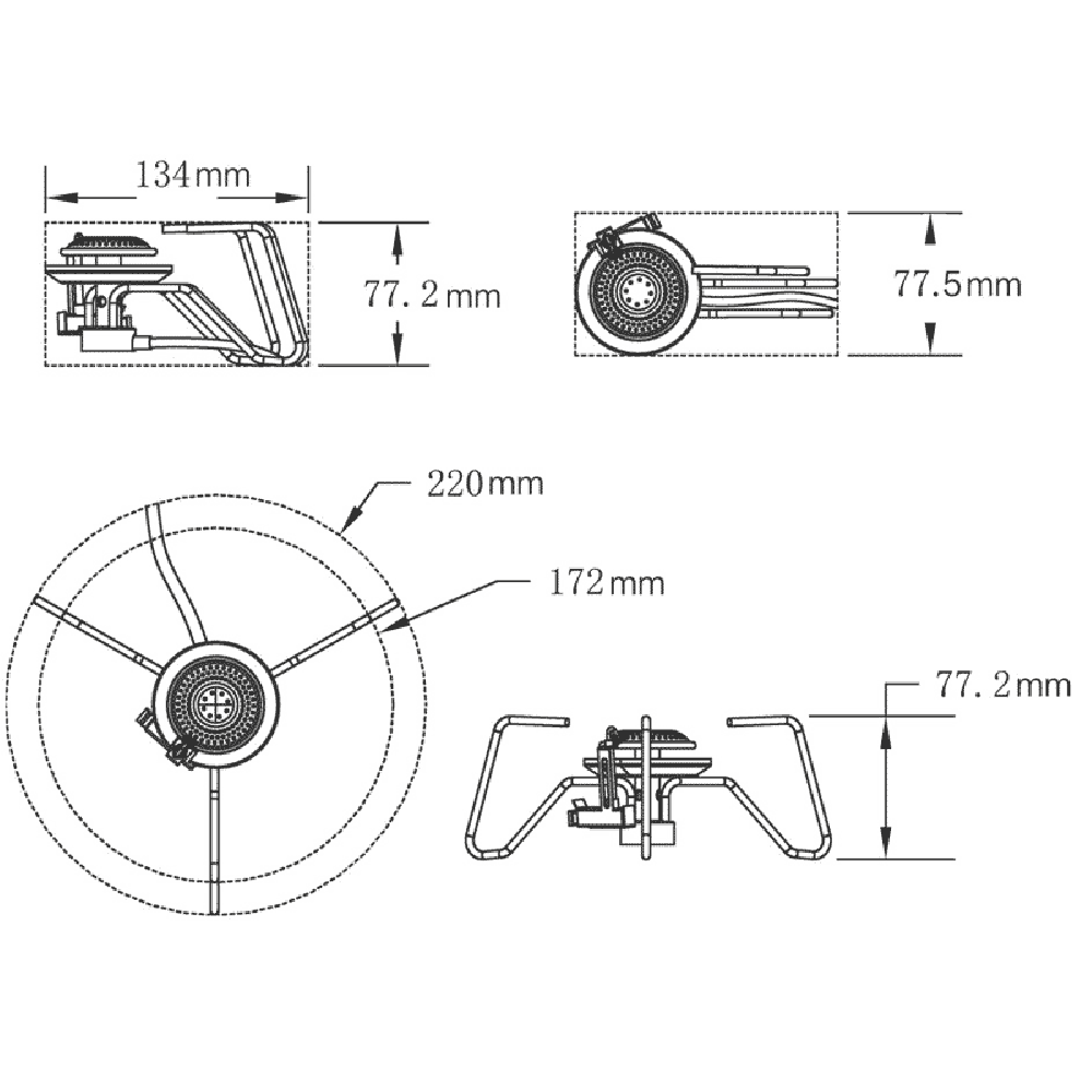 газовая горелка FireMaple со шлангом Fms-104