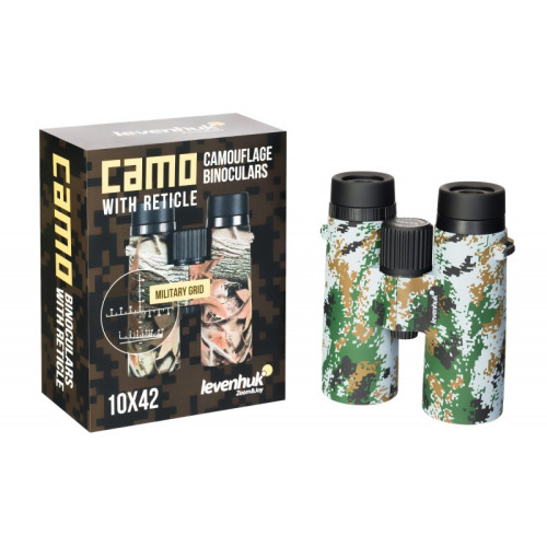 Бинокль камуфляжный Levenhuk Camo 10x42 с сеткой