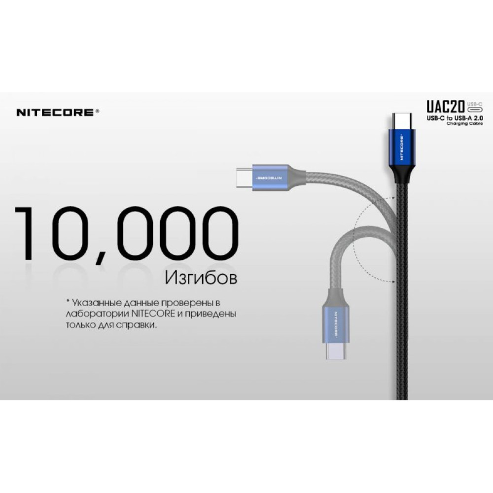 Кабель Nitecore UAC20 USB-C USB-A 2.0