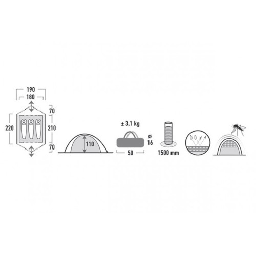 Палатка High Peak Kingston 3