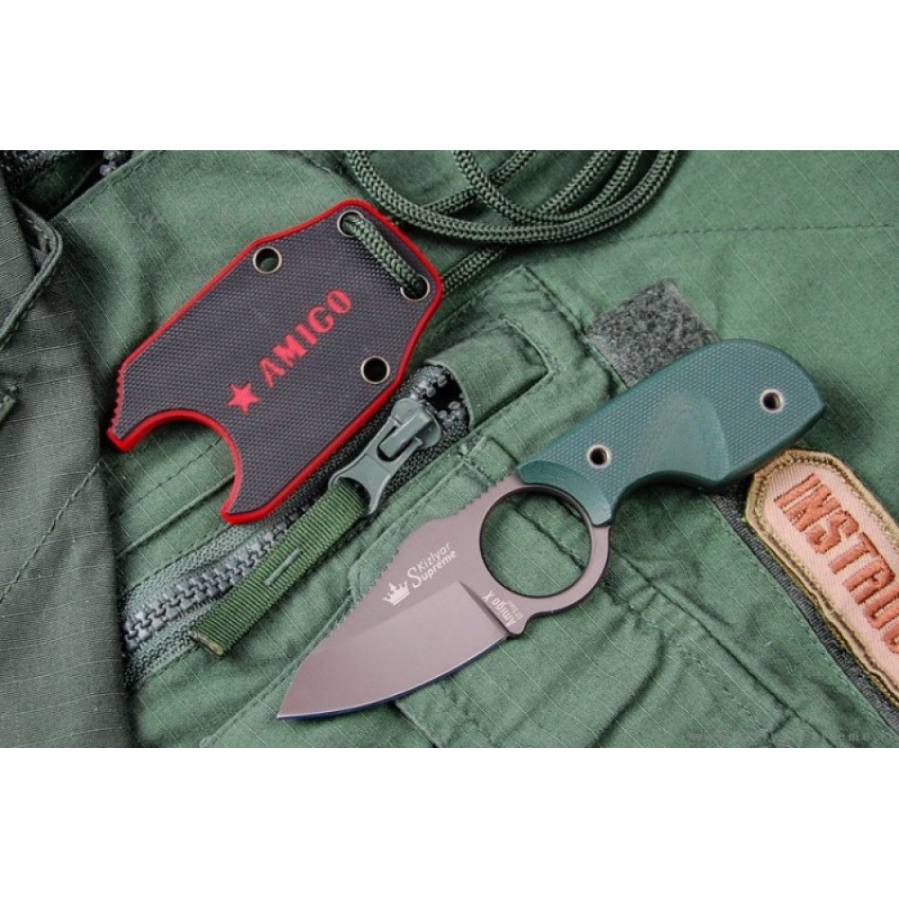 Шейный нож Amigo X Gray Titanium D2