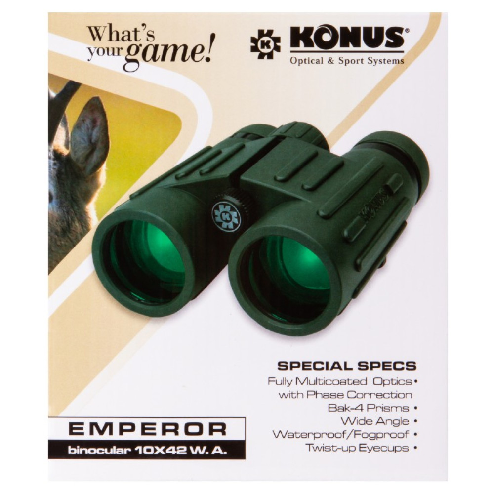 Бинокль Konus Emperor 10x42 WA Green