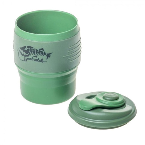 Tramp кружка силиконовая складная с крышкой (песочный/черный, 350 мл)