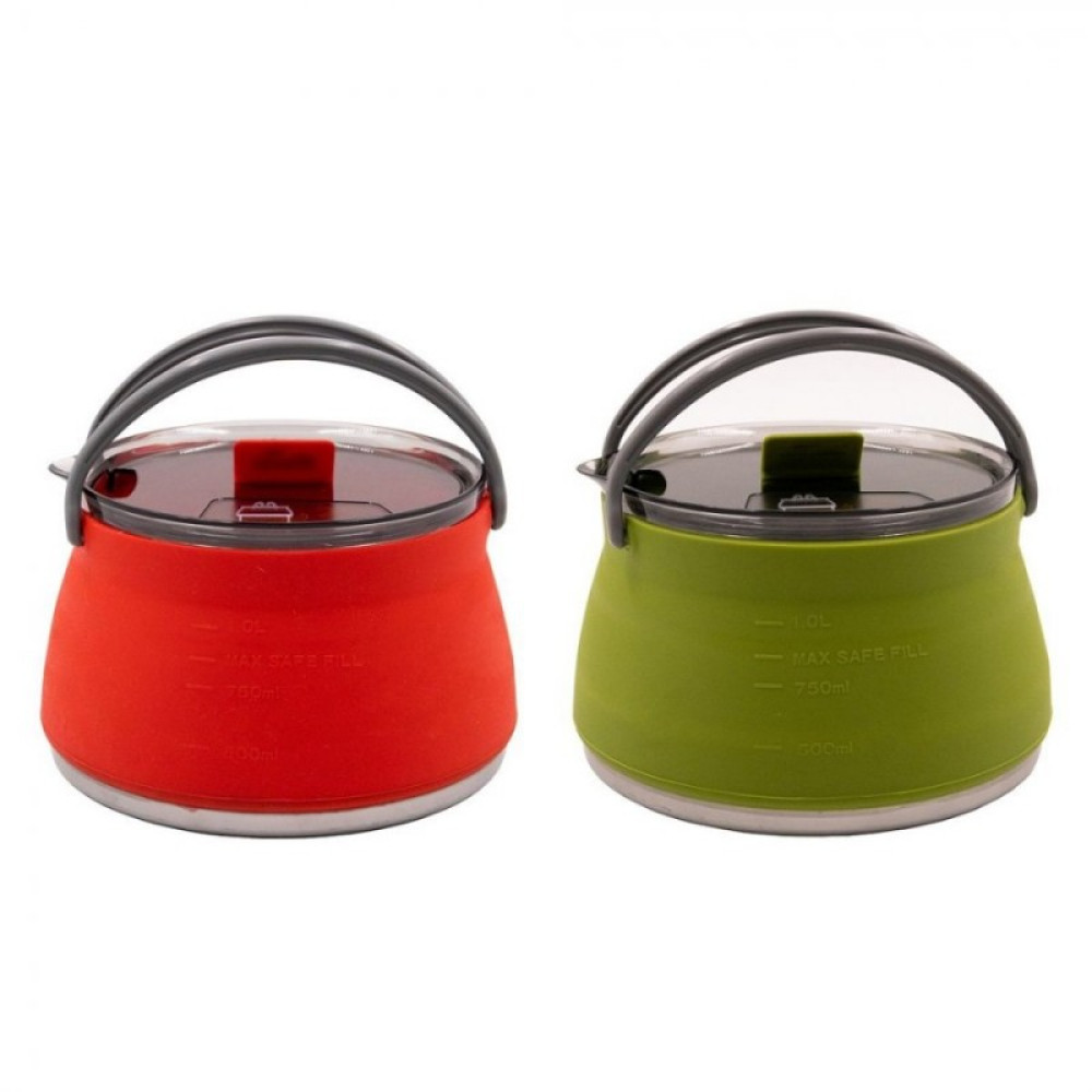 Tramp чайник складной силиконовый 1л (оливковый)