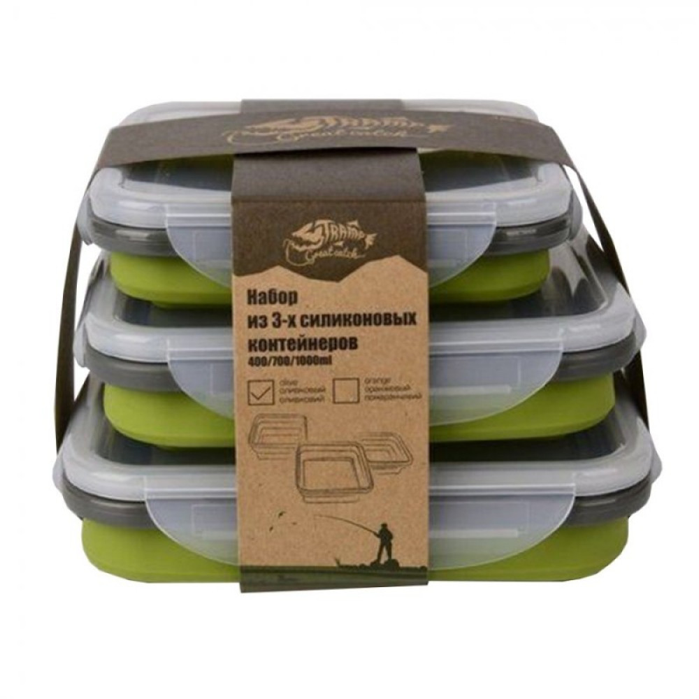 Tramp набор из 3 х силиконовых контейнеров (силикон, оранжевый)