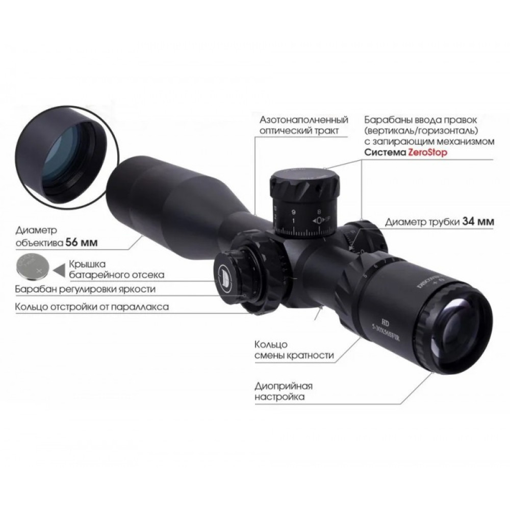 Оптический прицел Discovery HD 5-30X56SFIR ZS FW34