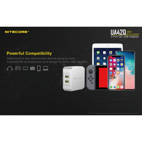 Адаптер USB Nitecore UA42Q 2-портовый
