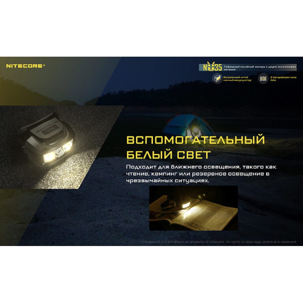 Фонарь Nitecore NU35 CREE XP-G3 S3 LED Black