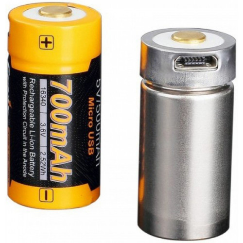Аккумулятор с разъемом для USB 16340 FENIX 700 mAh Li-ion ARB-L16-700U