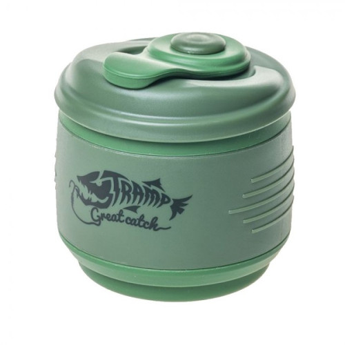 Tramp кружка силиконовая складная с крышкой (песочный/черный, 350 мл)