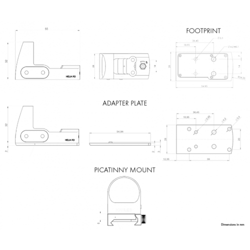 Коллиматорный прицел KAHLES RD 2 MOA (с кронштейном на Weaver/Picatinny), Черный