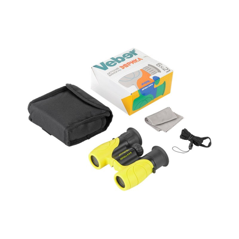Бинокль детский Veber «Эврика» 6x21, желто-черный