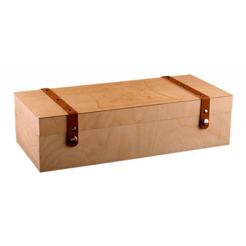 Бинокль БПЦ5 8х30М с оклеенным кожей корпусом и отделкой «Темный хром» в деревянной шкатулке