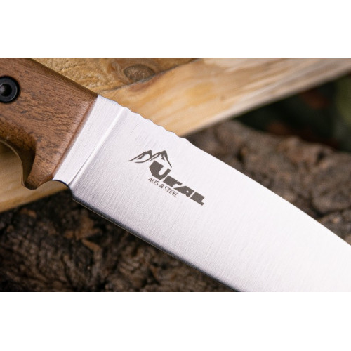 Туристический нож Ural AUS-8 StoneWash Орех (прямые спуски)