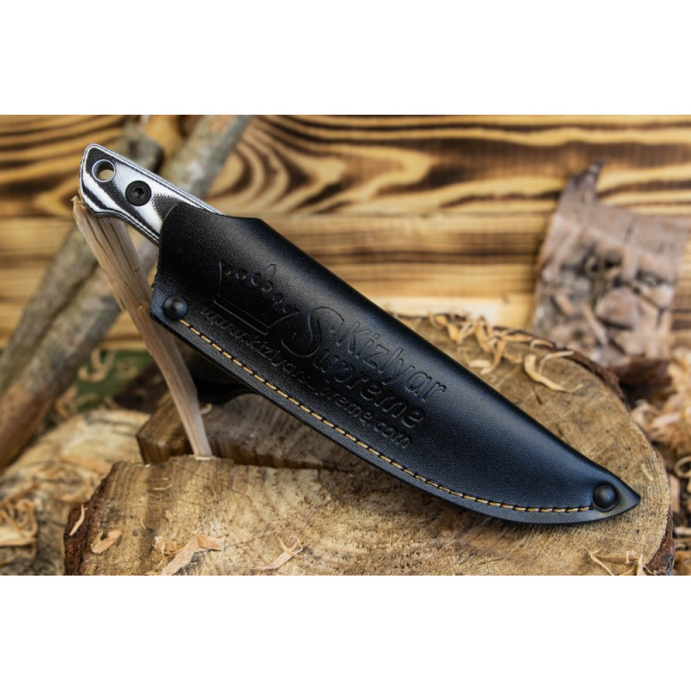 Туристический нож Nikki D2 Stonewash G10 Кожа