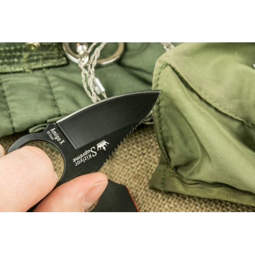 Шейный нож Amigo X Black D2 BT