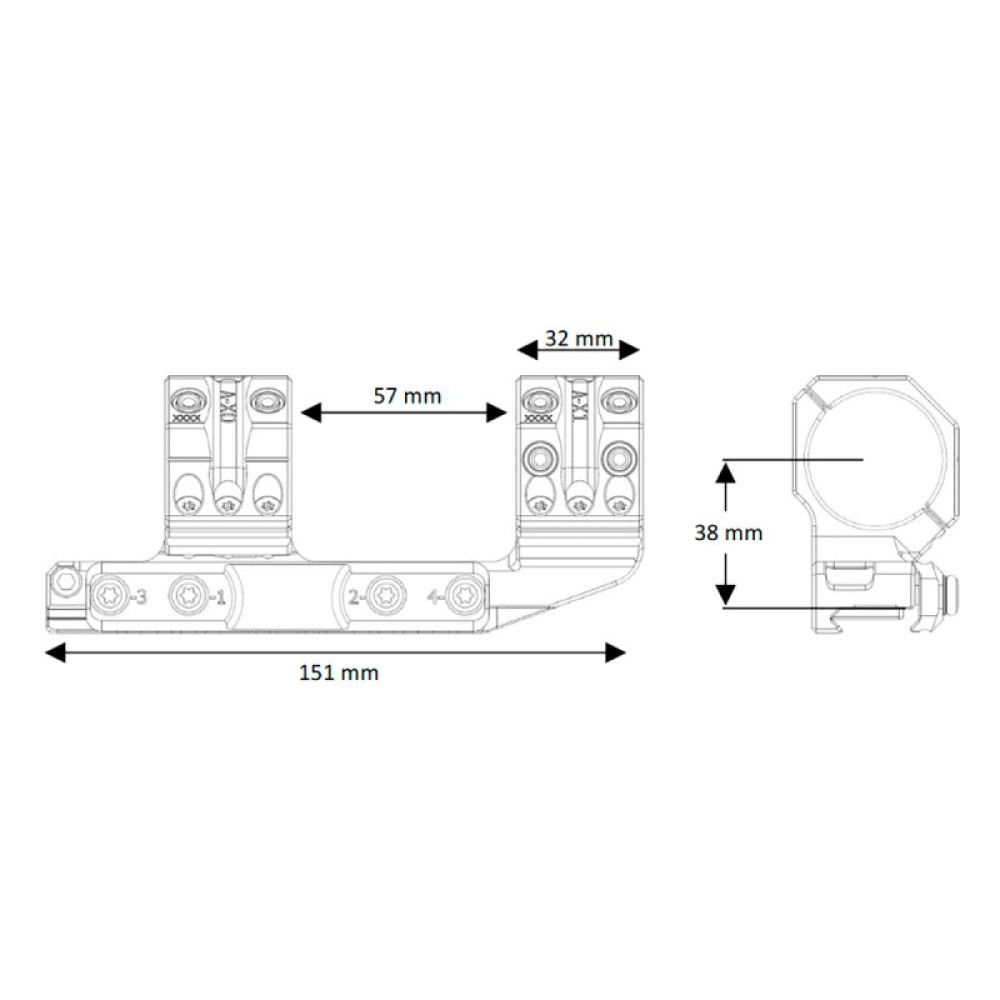 Кронштейн быстросъёмный SPUHR Cantilever Scope Mount 34мм на Picatinny,6MIL