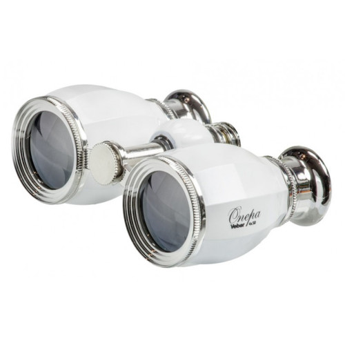 Бинокль театральный Veber Opera БГЦ 4x30, бело-серебристый, Серебрянный