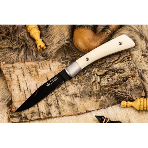 Складной нож Gent D2 Bone Black Titanium