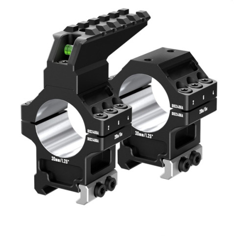 Кольца Discovery 30мм усиленные высокие (7075) с планкой и уровнем под Picatinny