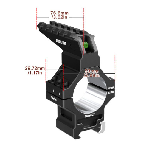 Кольца Discovery 34мм усиленные высокие (7075) с планкой и уровнем под Picatinny