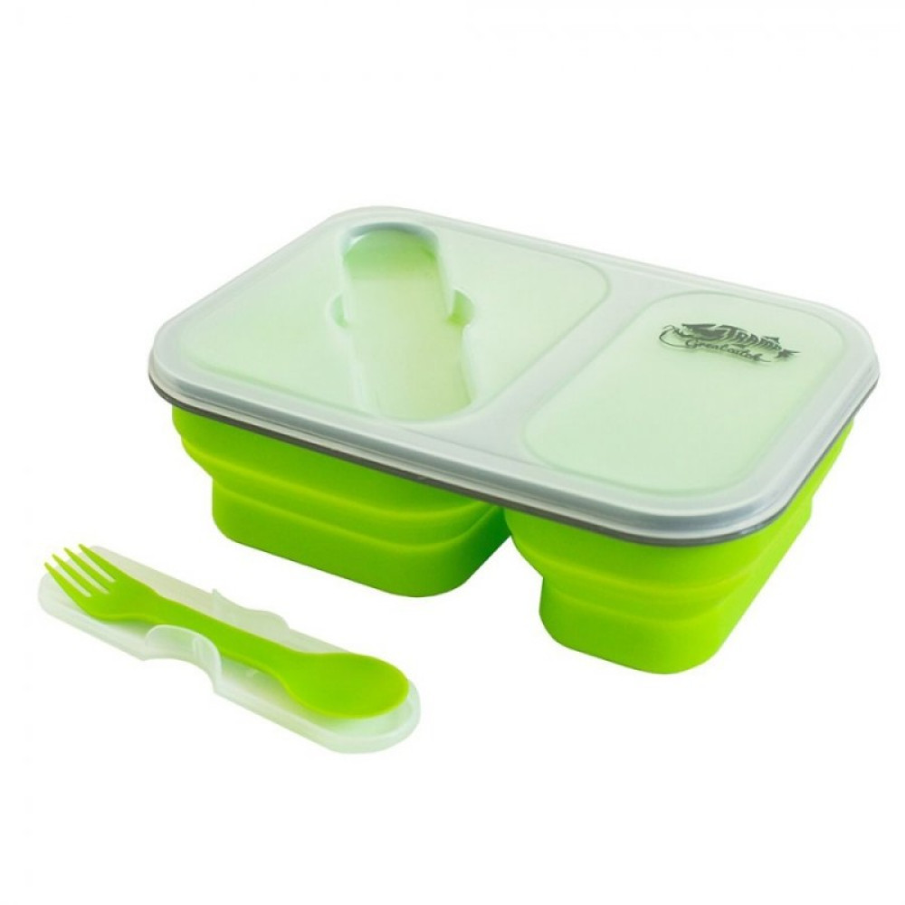 Tramp контейнер силиконовый 2 отсека с ловилкой 900 мл (оранжевый)