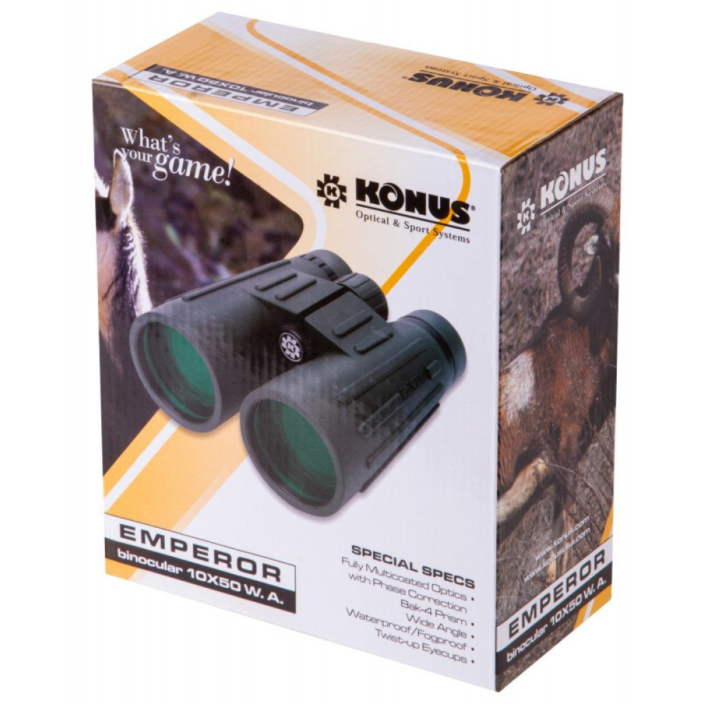 Бинокль Konus Emperor 10x50 WA Green