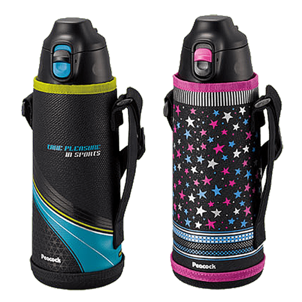 Термос Peacock ASG-W100ABK черный в чехле 2 крышки