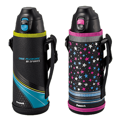 Термос Peacock ASG-W100ABK черный в чехле 2 крышки