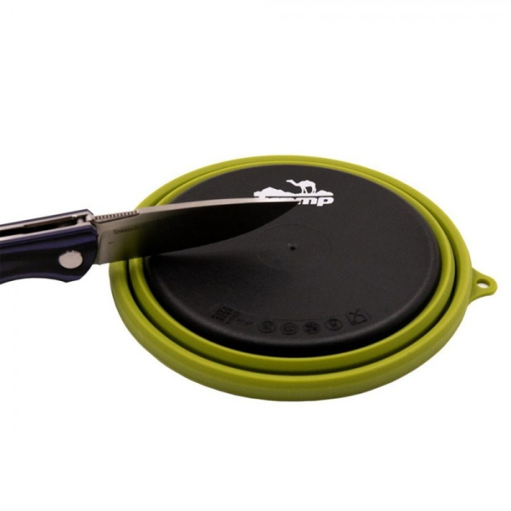 Tramp тарелка силиконовая с пластиковым дном 550 мл (оливковый)