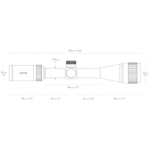 Оптический прицел Hawke Vantage 4-12x40 AO IR (.22 WMR 12x)