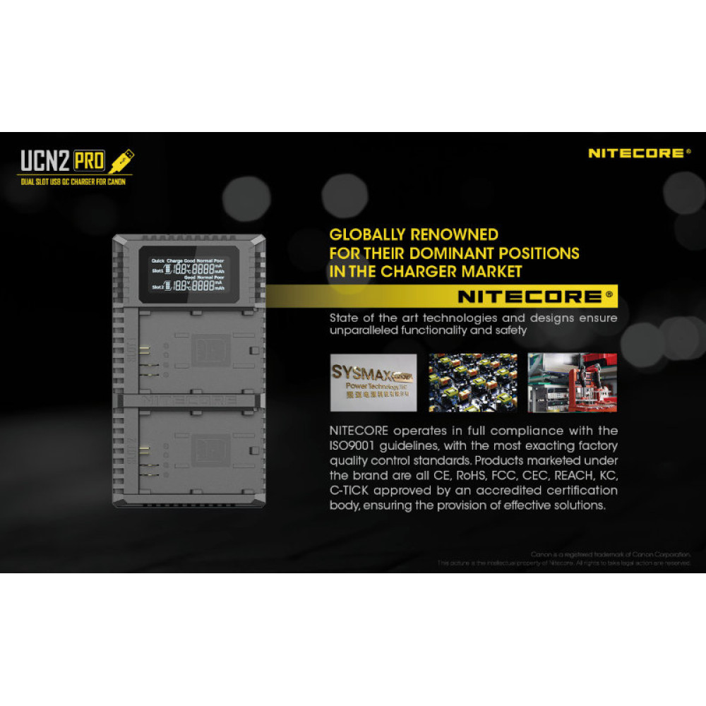 Зарядное устройство Nitecore UCN2 PRO Canon LP-E6N