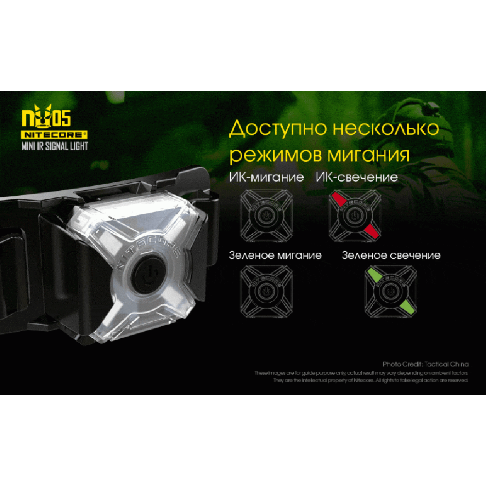 Налобный фонарь Nitecore NU05 MI Инфракрасный маяк