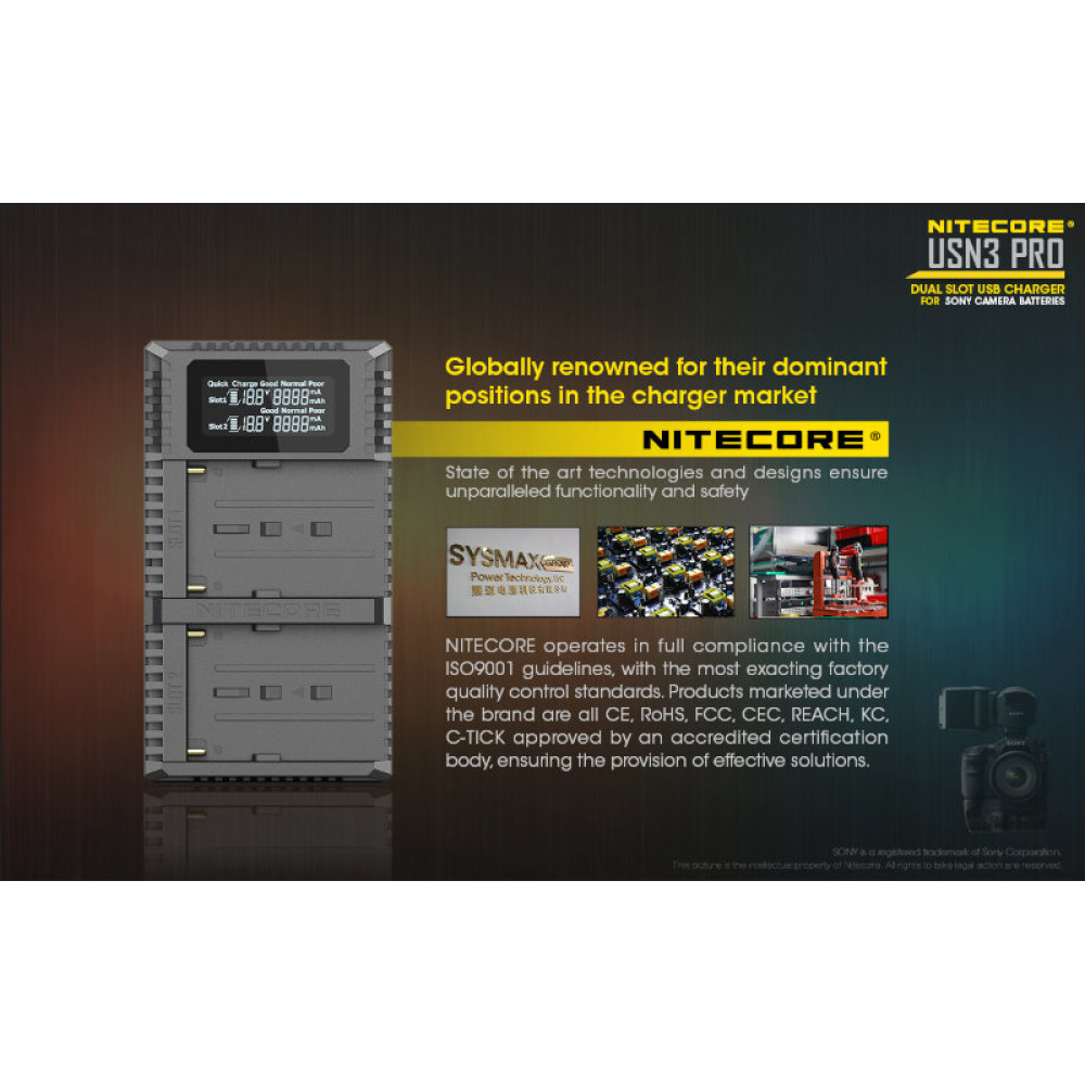 Зарядное устройство Nitecore USN3 PRO SONY