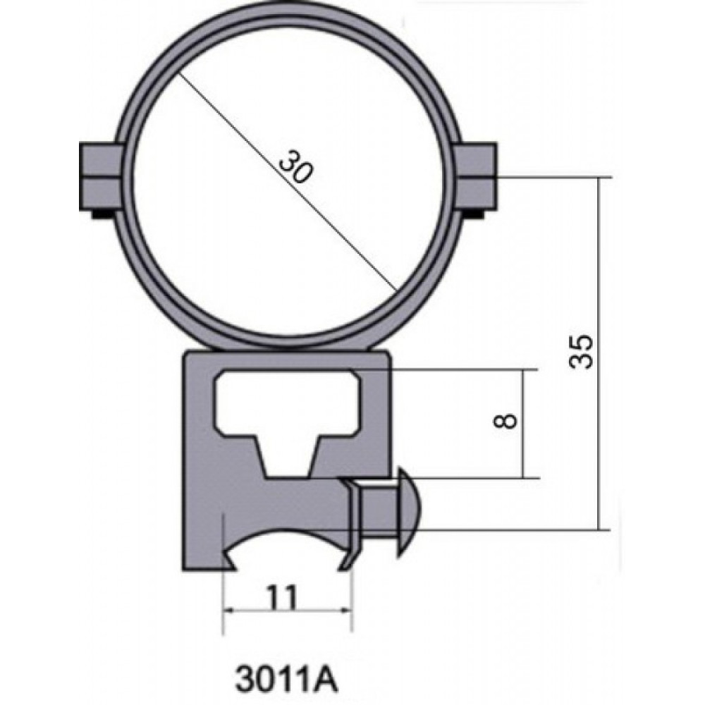 Кольца для прицела Veber 3011 EH с окошком