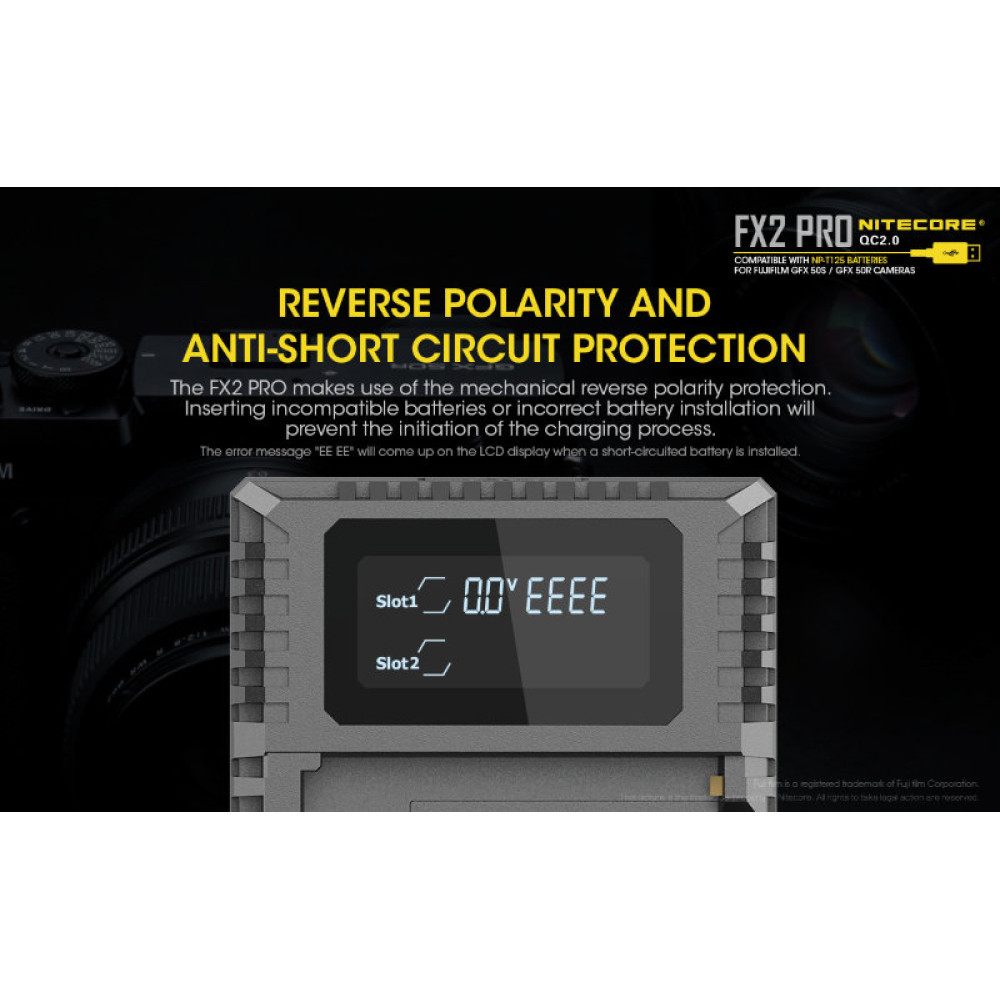 Зарядное устройство Nitecore FX2 PRO Fujifilm NP-T125