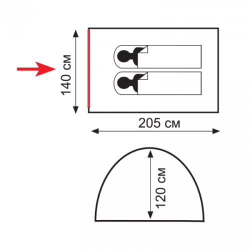 Палатка Totem Summer 2 (V2) зеленый