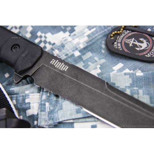Тактический нож Alpha D2 Stonewash Serrated
