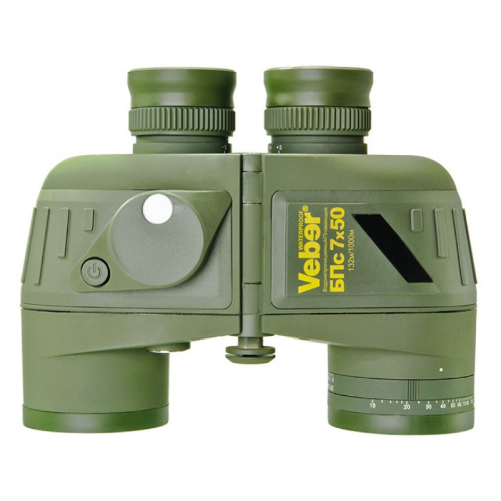 Бинокль Veber БПс 7x50 WP, плавающий, с компасом