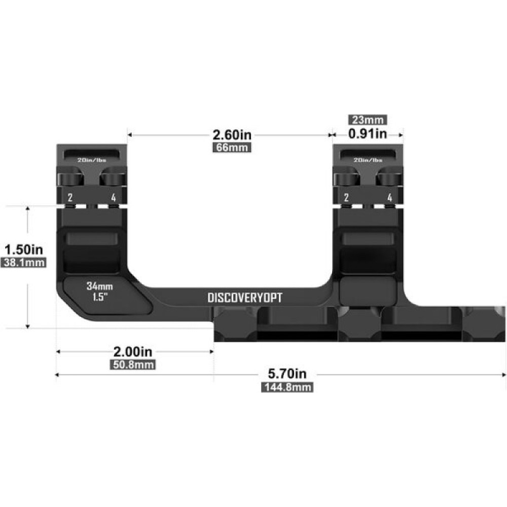 Моноблок Discovery высокоточный выносной weaver 34мм (низкий)
