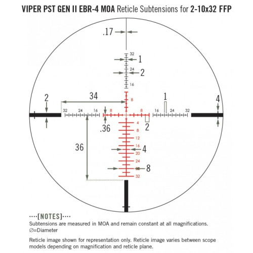 Оптический прицел Vortex Viper PST GEN II 2-10x32 FFP (MOA) EBR-4