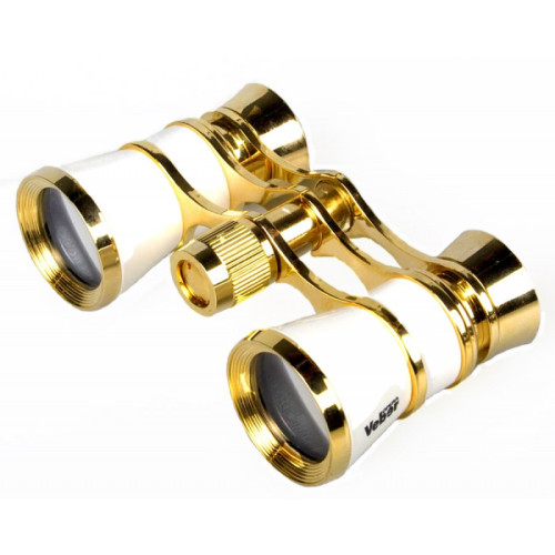 Бинокль театральный Veber Opera БГЦ 3x25, бело-золотистый, Белый