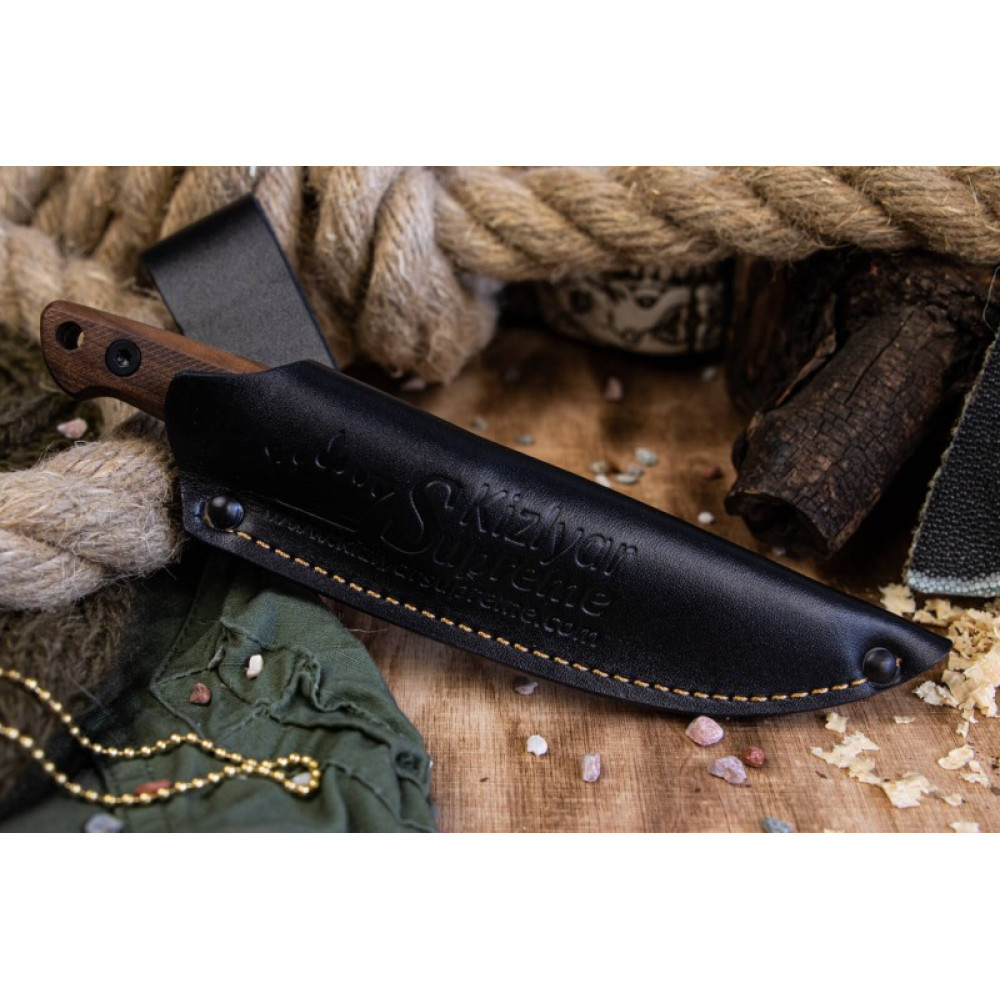 Туристический нож Santi AUS-8 StoneWash дерево кожа