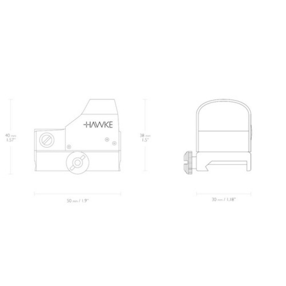 Коллиматорный прицел HAWKE Reflex Red Dot Sight – Sensor Control (5MOA)