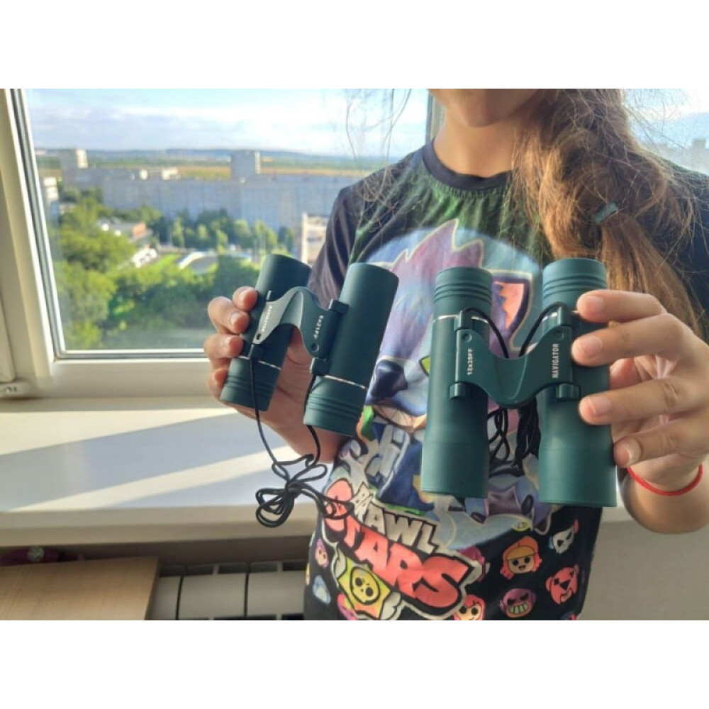 Бинокль Navigator 12х25 FF зеленый (обрезиненный, компактный)