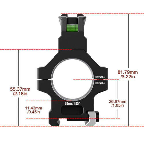 Кольца Discovery 30мм усиленные средние (7075) с планкой и уровнем под Picatinny