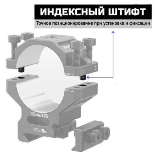 Кольца Discovery 35мм на средние (7075) под Picatinny