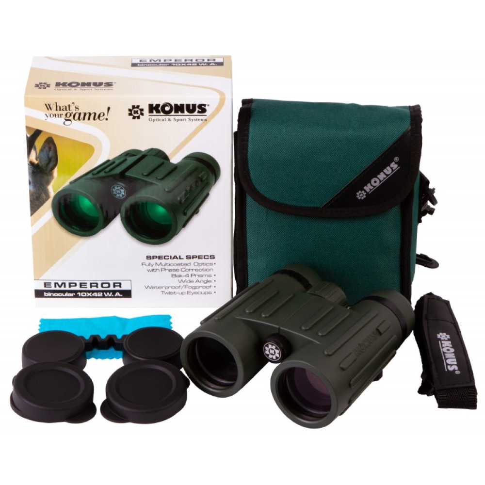 Бинокль Konus Emperor 10x42 WA Green