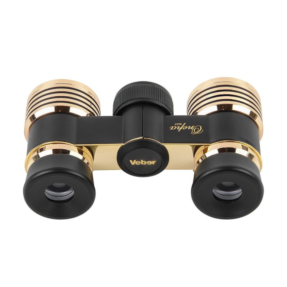 Бинокль театральный Veber Opera БГЦ 3x27, черно-золотистый, Черно-золотистый